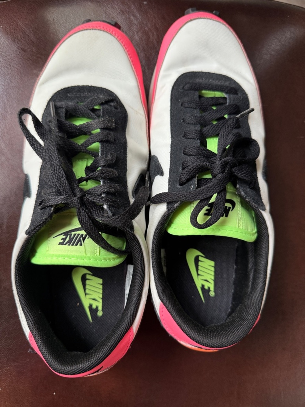 Nike White Black Pink Green Low-Top Sneakers